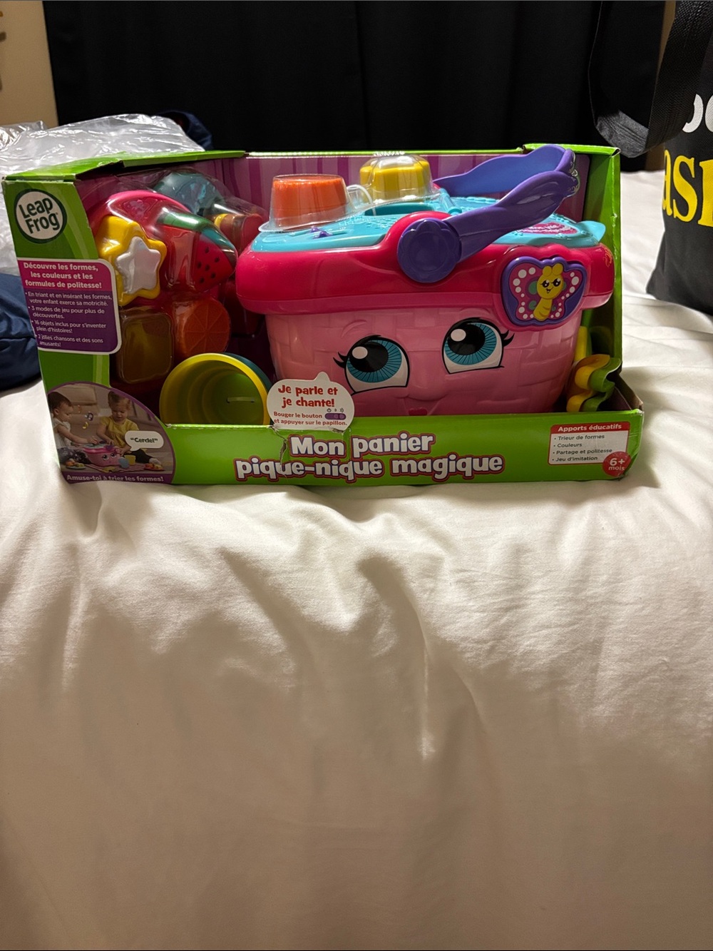 Kids Pink Picnic Basket Playset - Interactive Toy